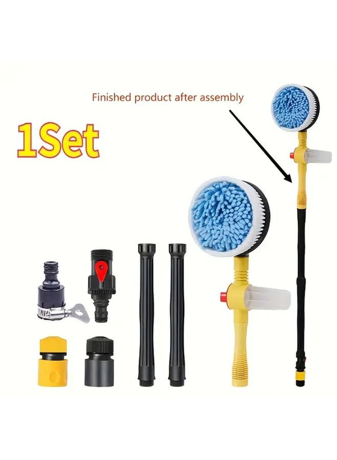 Blue Car Wash Brush Kit 360 Auto Rotating Adjustable High Pressure Vehicle Cleaning Tool - Image 5